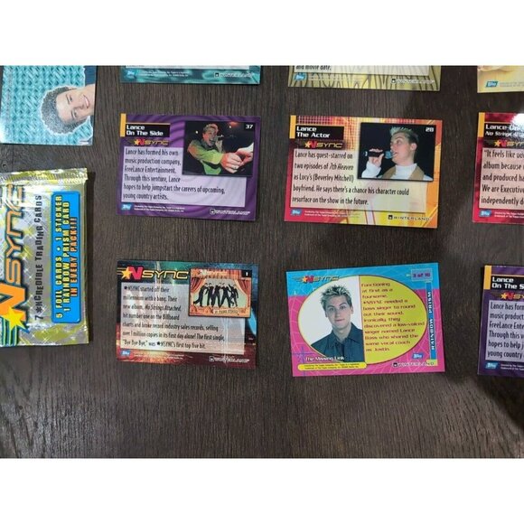 Original Vintage 2000 Topps N Sync Trading Card Lot 10 w/ 8 Lance Bass - Picture 6 of 8